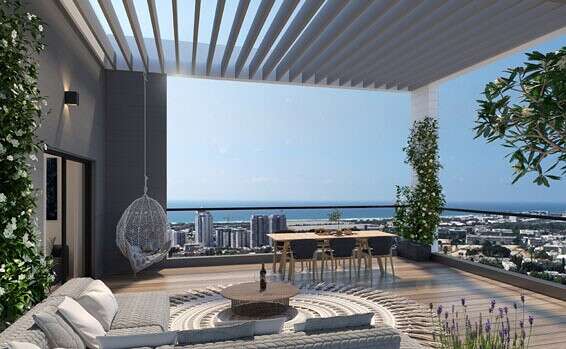 מרפסת לכיוון הים של רוטשטיין בטירת כרמל // הדמיה: רוטשטיין נדל"ן